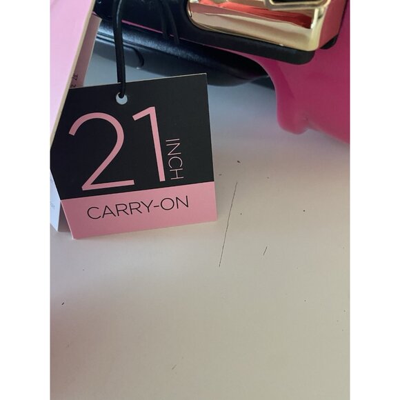 Juicy Couture Hot Pink Embossed Hearts 21" Spinner Carry-On Suitcase Luggage NEW - Picture 9 of 14